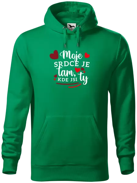 Pánská mikina Moje srdce je tam, kde jsi ty