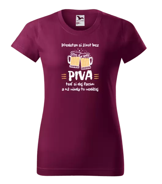 Dámské tričko Představ si život bez piva