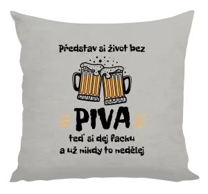 Polštář Představ si život bez piva
