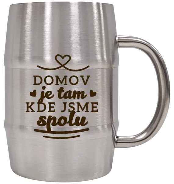 Nerezový chladicí půllitr Domov je tam, kde jsme spolu