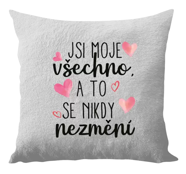 Polštář Jsi moje všechno, a to se nikdy nezmění