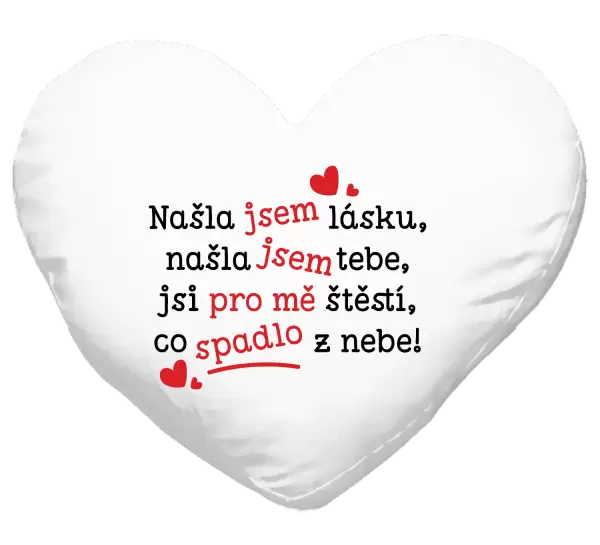 Polštář Našla jsem lásku, našla jsem tebe
