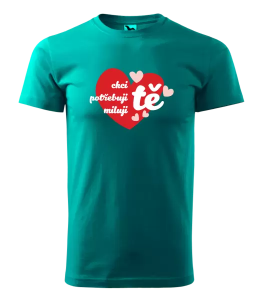 Pánské tričko Chci tě, potřebuji tě, miluju tě