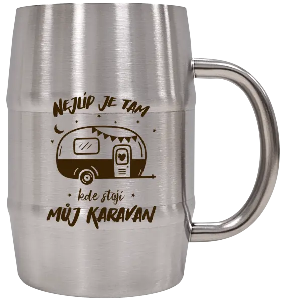 Nerezový chladicí půllitr Nejlíp je tam, kde stojí můj karavan