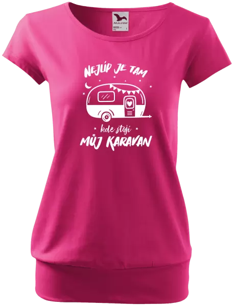 Dámské tričko Nejlíp je tam, kde stojí můj karavan