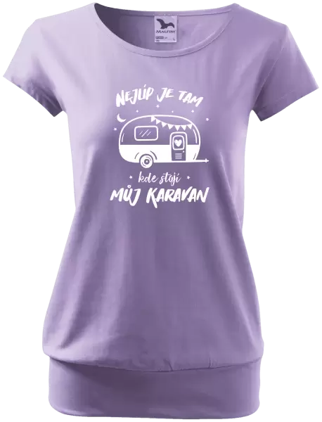Dámské tričko Nejlíp je tam, kde stojí můj karavan