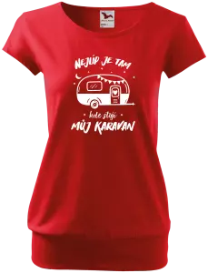Dámské tričko Malfini City Nejlíp je tam, kde stojí můj karavan