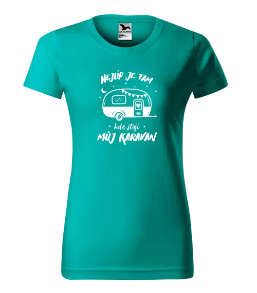 Dámské tričko Nejlíp je tam, kde stojí můj karavan