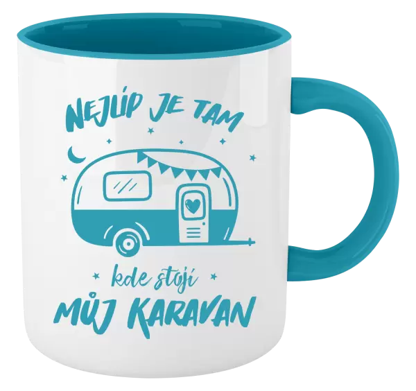 Hrnek Nejlíp je tam, kde stojí můj karavan