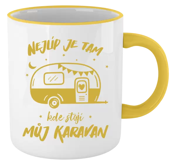 Hrnek Nejlíp je tam, kde stojí můj karavan