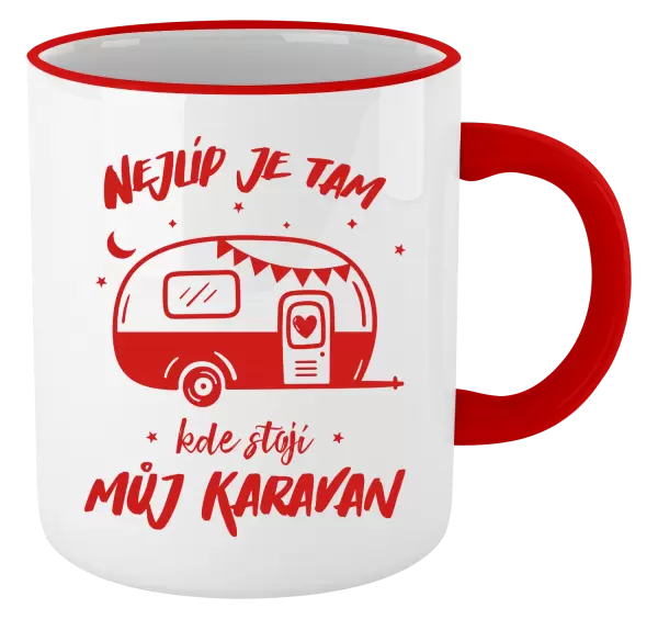 Hrnek Nejlíp je tam, kde stojí můj karavan
