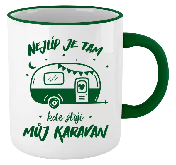 Hrnek Nejlíp je tam, kde stojí můj karavan