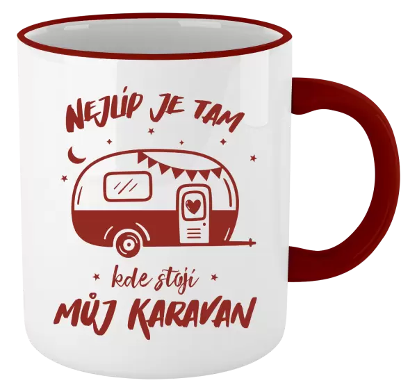 Hrnek Nejlíp je tam, kde stojí můj karavan