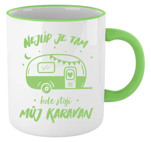 Hrnek Nejlíp je tam, kde stojí můj karavan