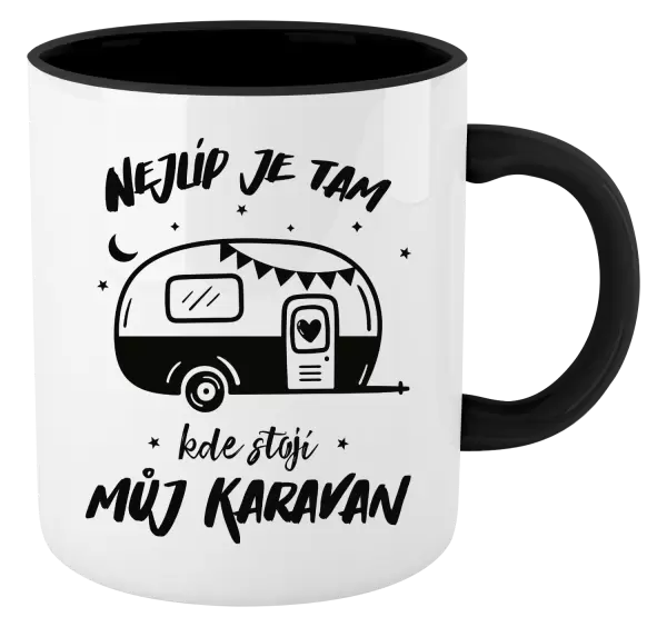 Hrnek Nejlíp je tam, kde stojí můj karavan