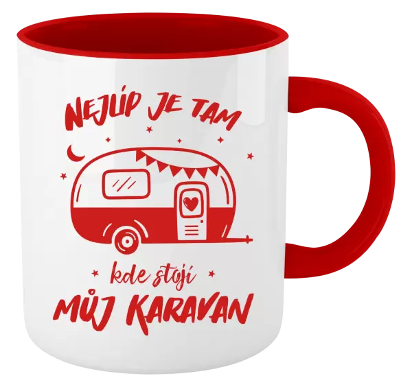 Hrnek Nejlíp je tam, kde stojí můj karavan