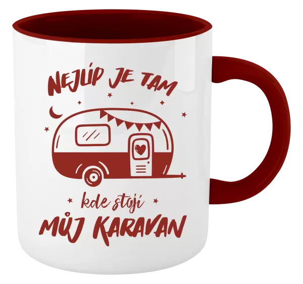 Hrnek Nejlíp je tam, kde stojí můj karavan
