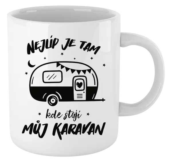 Hrnek Nejlíp je tam, kde stojí můj karavan