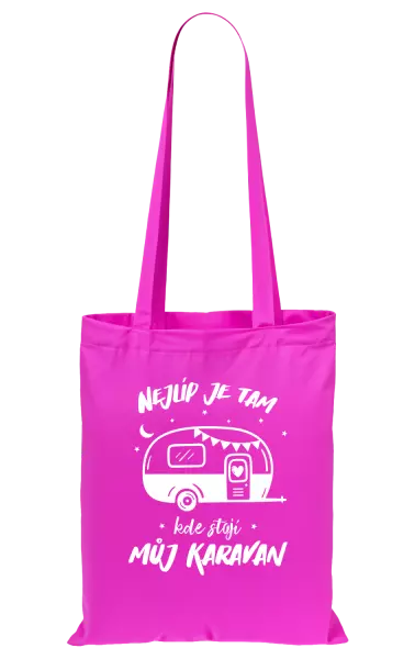 Látková taška Nejlíp je tam, kde stojí můj karavan