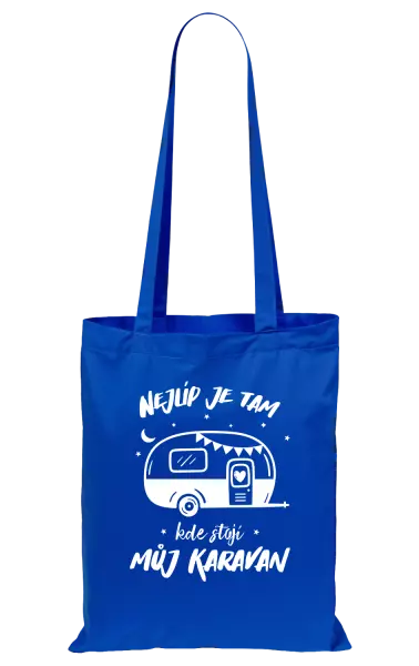 Látková taška Nejlíp je tam, kde stojí můj karavan