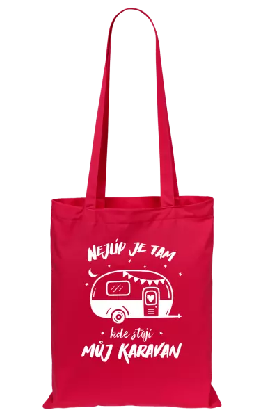 Látková taška Nejlíp je tam, kde stojí můj karavan