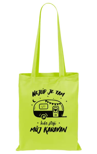 Látková taška Nejlíp je tam, kde stojí můj karavan