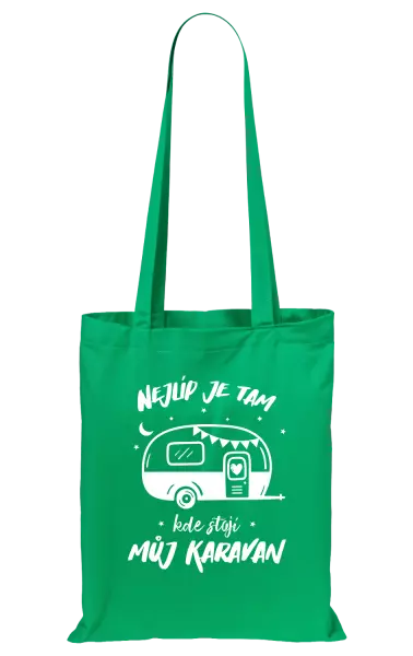 Látková taška Nejlíp je tam, kde stojí můj karavan