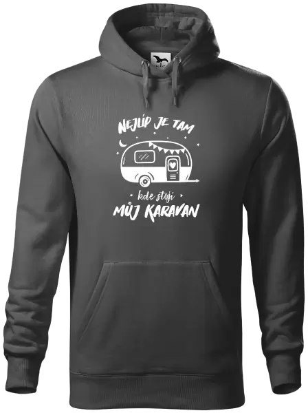 Pánská mikina Nejlíp je tam, kde stojí můj karavan