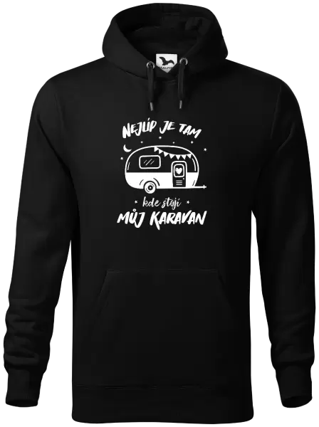 Pánská mikina Nejlíp je tam, kde stojí můj karavan