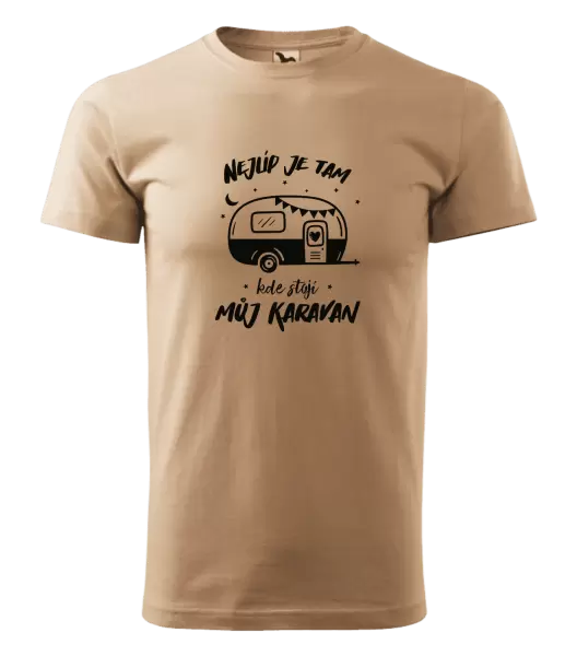 Pánské tričko Nejlíp je tam, kde stojí můj karavan