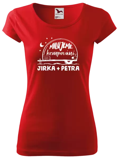 Dámské tričko Milujeme kempování