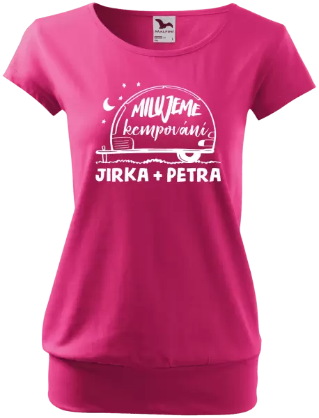 Dámské tričko Milujeme kempování