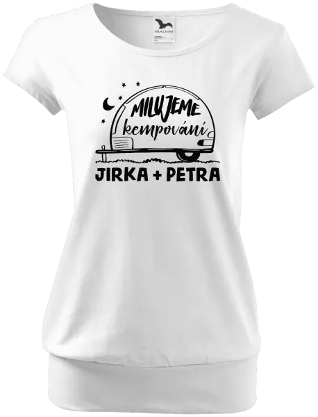 Dámské tričko Milujeme kempování