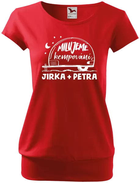 Dámské tričko Milujeme kempování
