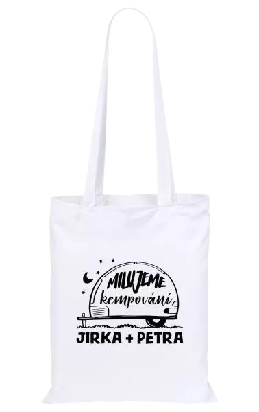 Látková taška Milujeme kempování