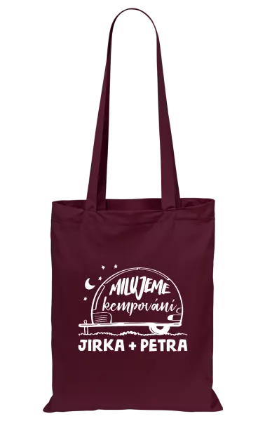 Látková taška Milujeme kempování