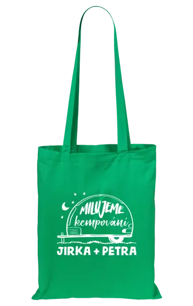 Látková taška Milujeme kempování