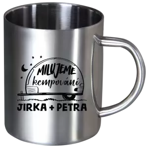 Nerezový hrnek Milujeme kempování