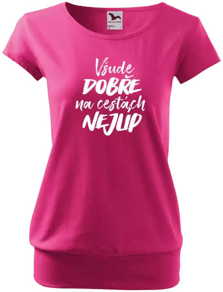 Dámské tričko Všude dobře na cestách nejlíp