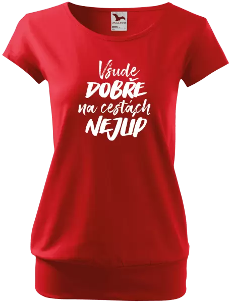 Dámské tričko Všude dobře na cestách nejlíp