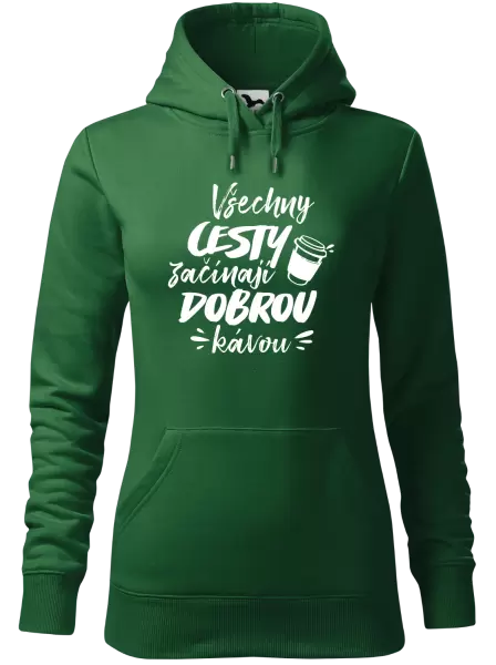 Dámská mikina Všechny cesty začínají dobrou kávou