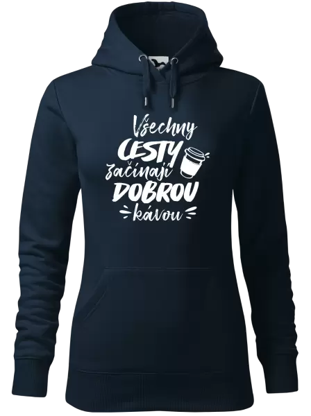 Dámská mikina Všechny cesty začínají dobrou kávou