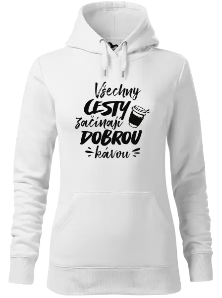 Dámská mikina Všechny cesty začínají dobrou kávou
