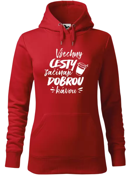 Dámská mikina Všechny cesty začínají dobrou kávou