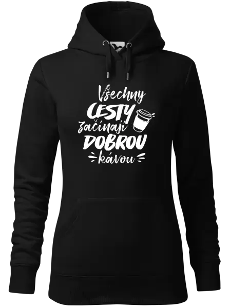 Dámská mikina Všechny cesty začínají dobrou kávou
