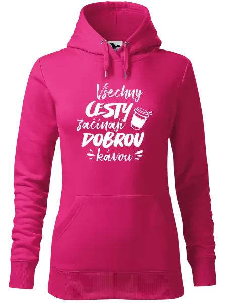 Dámská mikina Všechny cesty začínají dobrou kávou