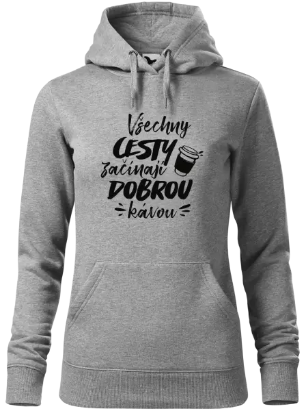 Dámská mikina Všechny cesty začínají dobrou kávou