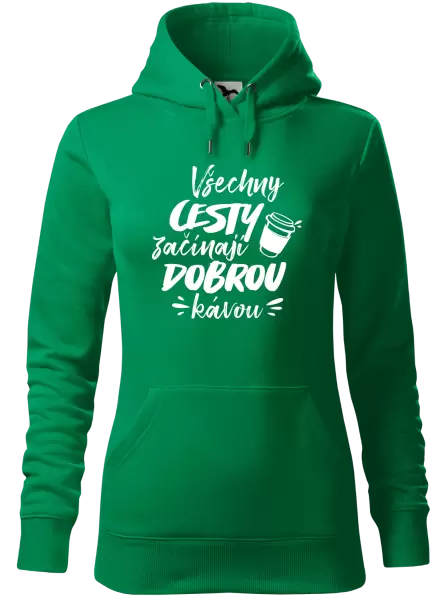 Dámská mikina Všechny cesty začínají dobrou kávou