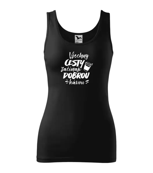 Dámské tílko Všechny cesty začínají dobrou kávou