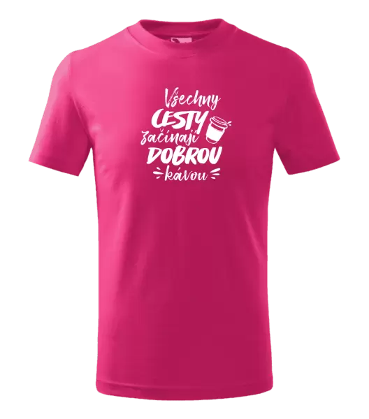 Dětské tričko Všechny cesty začínají dobrou kávou